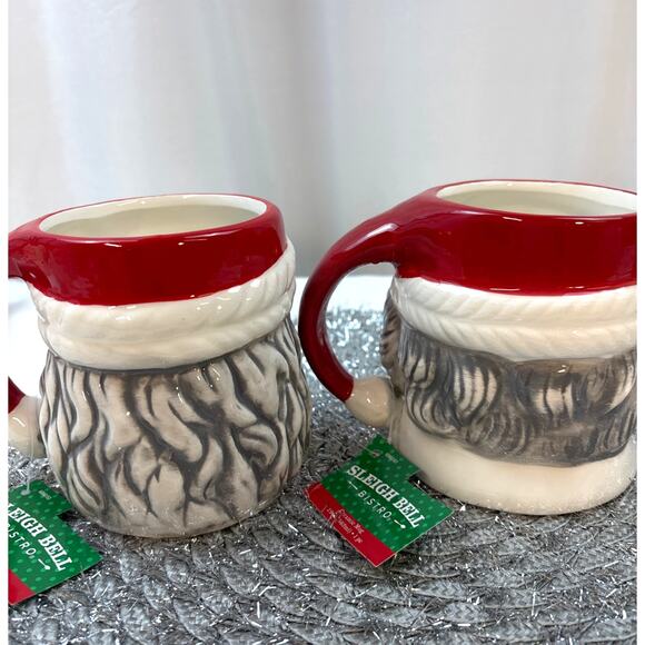 Sleigh Bell Bistro Winking African American Santa Mrs Claus Retro Style Mugs (2) - Picture 5 of 9